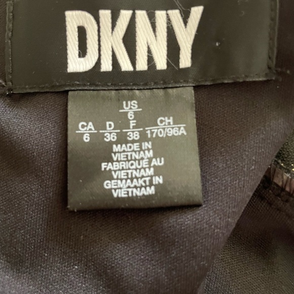 DKNY V-Neck Side Ruched Metallic-Dot Dress sz 6 - Picture 4 of 9